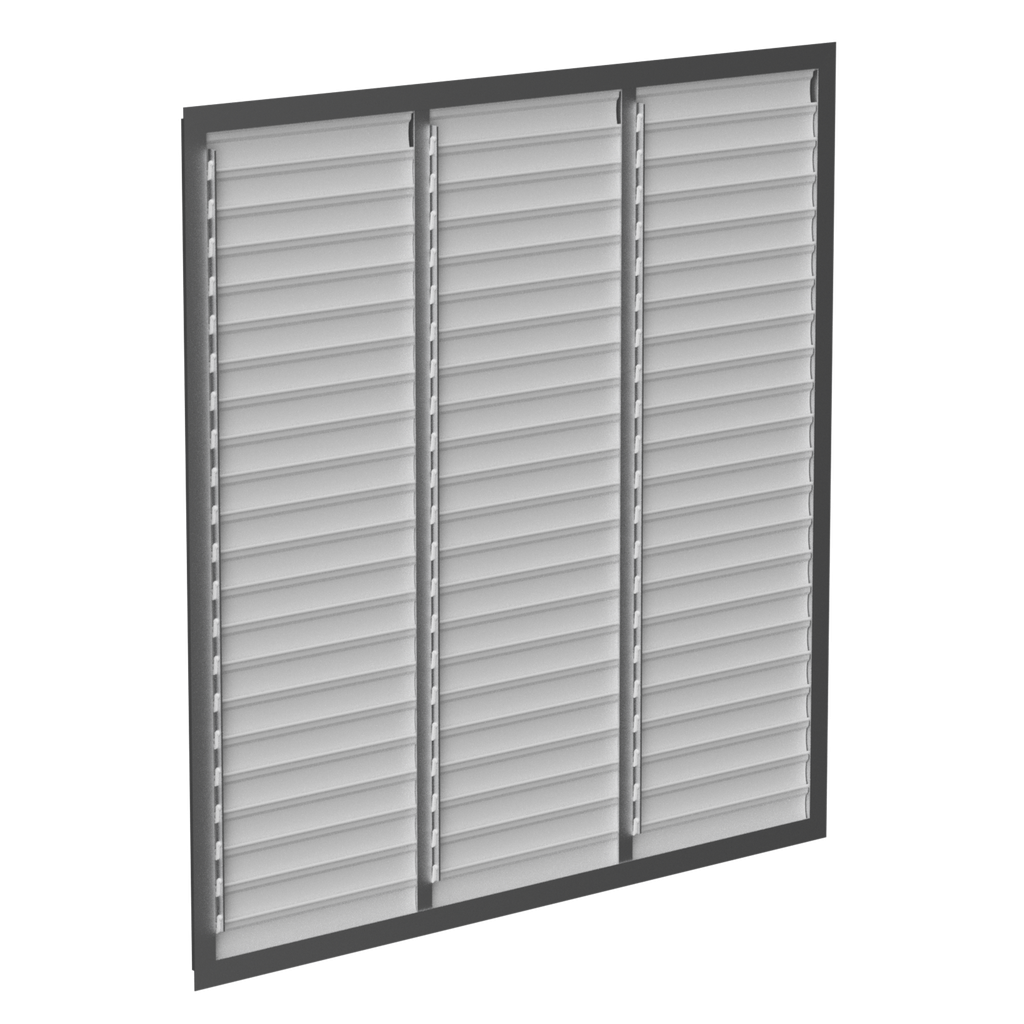 Shutter Wall Fan 72in Alum Frame PVC Shutter GF72