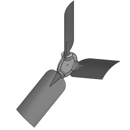 Fan Propeller, 3 Fin MultiWing, 5/8in Bore x 3/16in Key Way, 36in