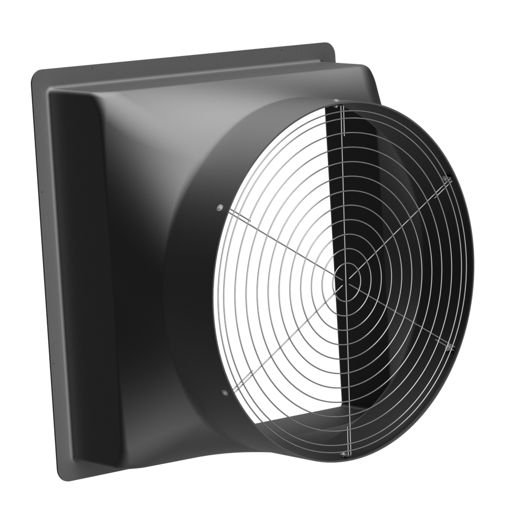 Wall Fan Housing 48in & Stainless Steel Guard, Poly Black