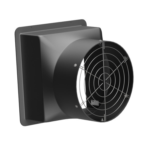 [BSH-24B] Wall Fan Housing 24in & Stainless Steel Guard, Poly Black