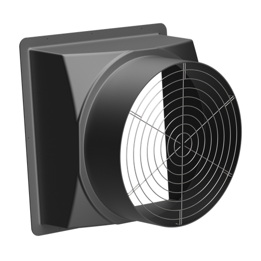 [BSH-36B] Wall Fan Housing 36in & Stainless Steel Guard, Poly Black