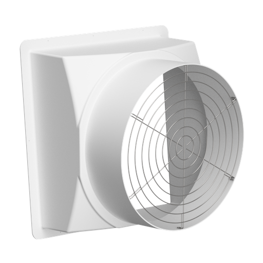 [BSH-36W] Wall Fan Housing 36in & Stainless Steel Guard, Poly White