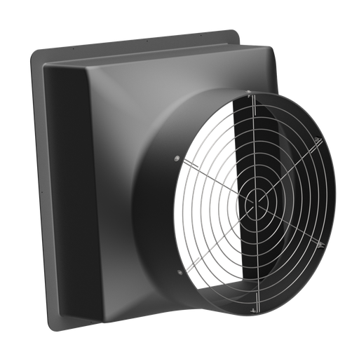 [BSH-38B] Wall Fan Housing 38in & Stainless Steel Guard, Poly Black