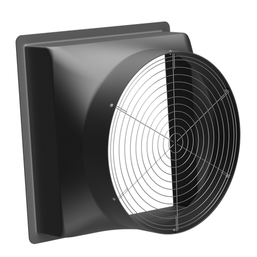 [BSH-48B] Wall Fan Housing 48in & Stainless Steel Guard, Poly Black