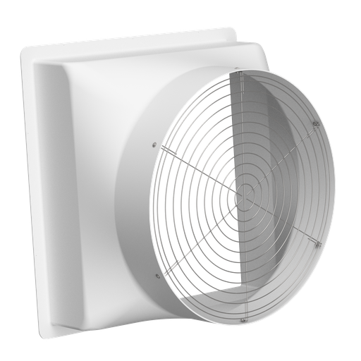 [BSH-48W] Wall Fan Housing 48in & Stainless Steel Guard, Poly White